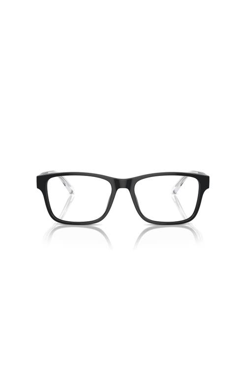 Emporio Armani 55mm Rectangle Optical Glasses In Black