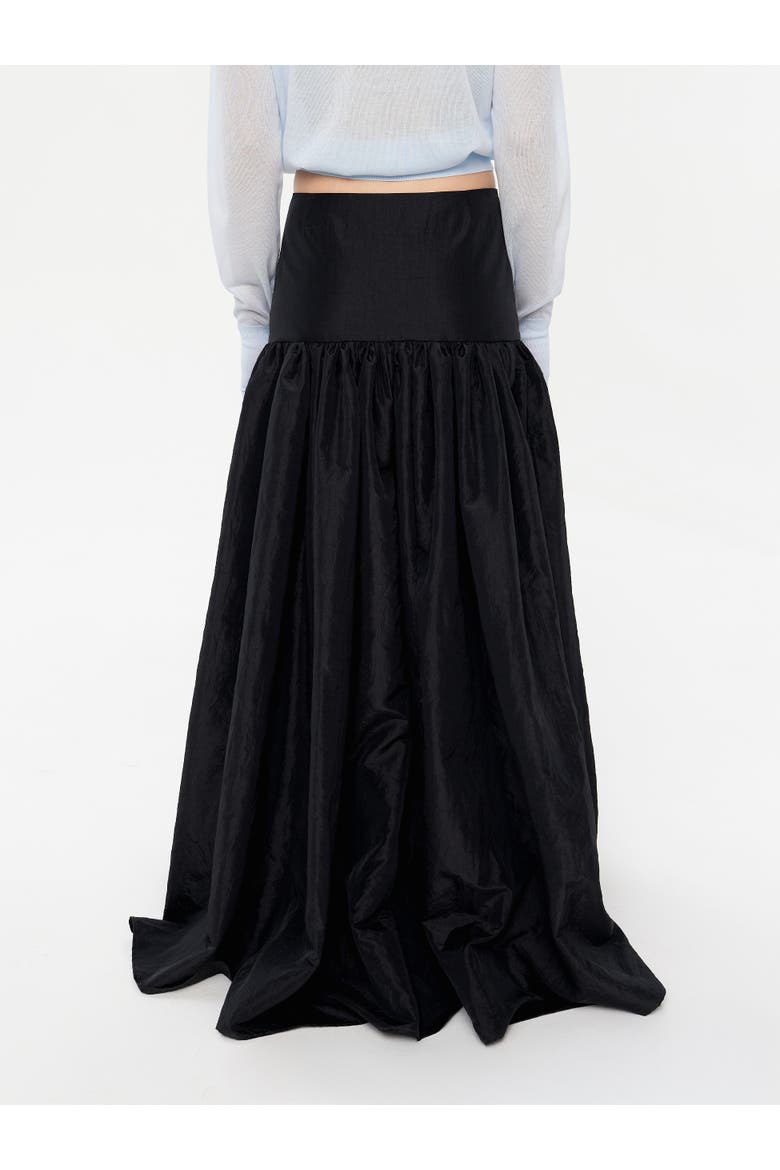 Maxi Evening Taffeta Skirt, Alternate, color, Black