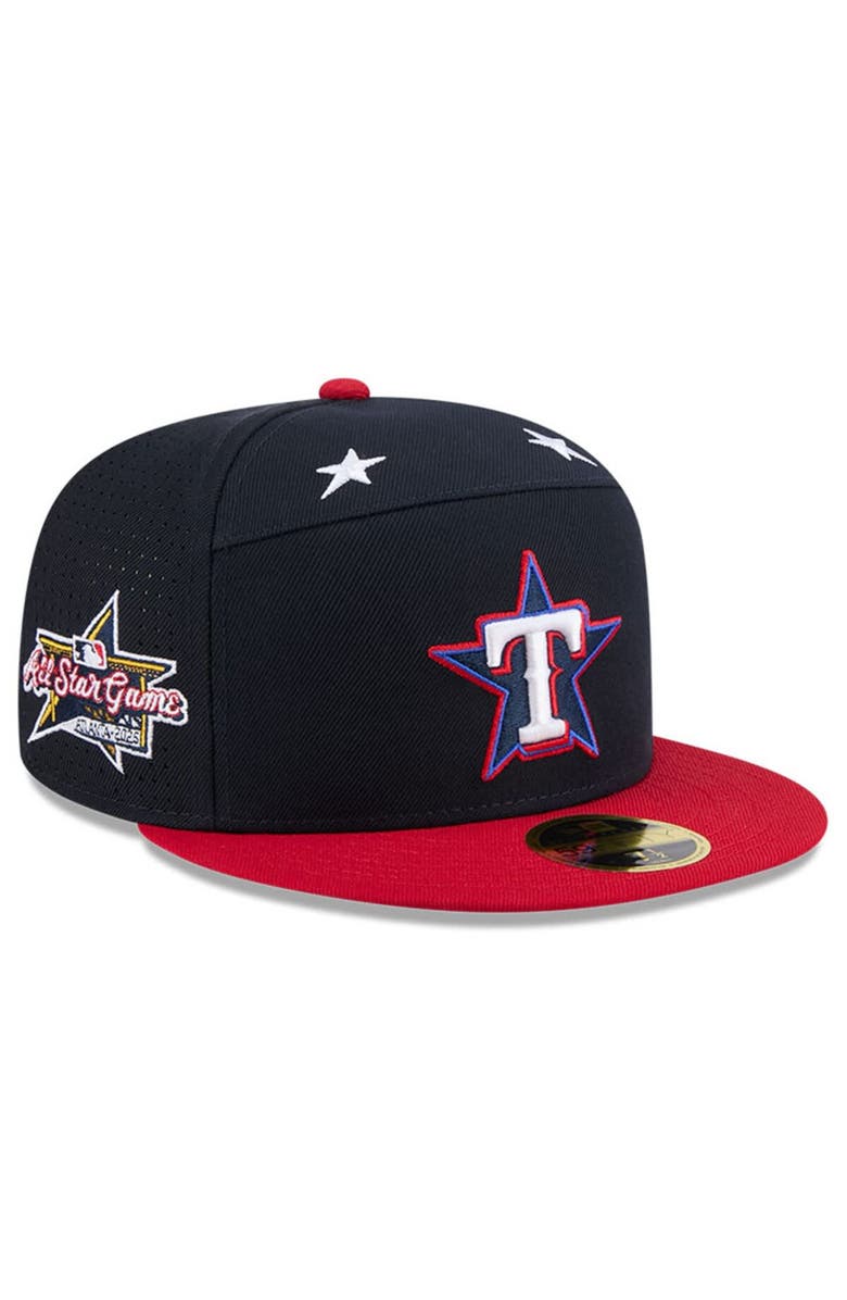 New Era Men's New Era Navy/Red Texas Rangers 2025 MLB All-Star Game Workout Side Patch 59FIFTY Fitted Hat, Alternate, color, Navy