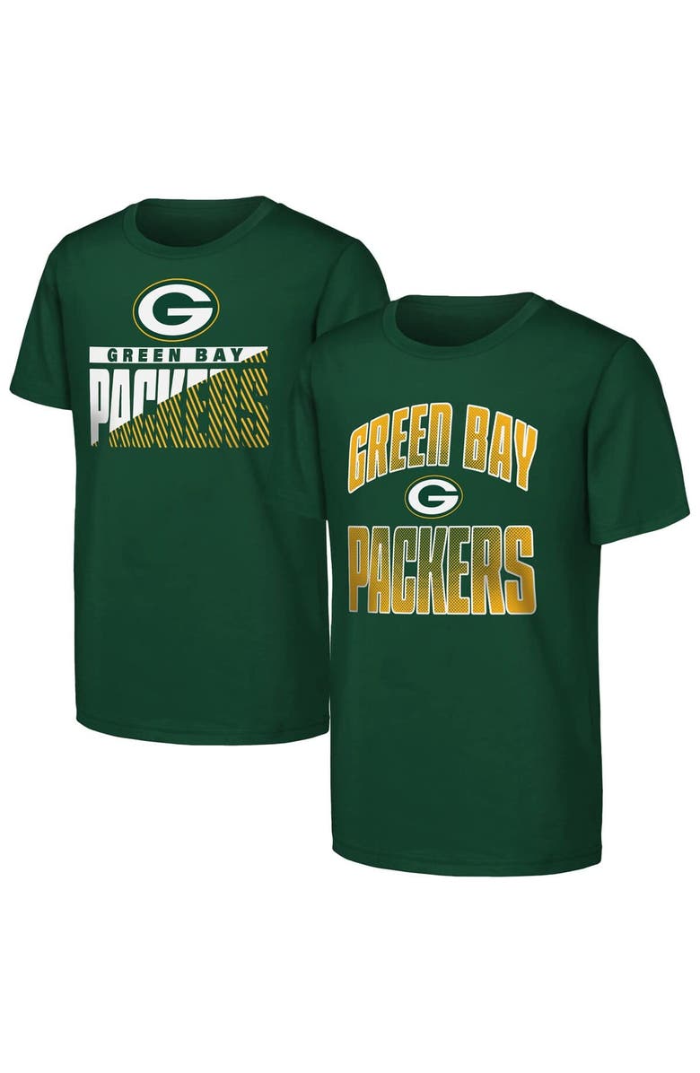 Outerstuff Youth Outerstuff  Green Green Bay Packers Never Quit 2-Pack T-Shirt Set, Main, color, Green