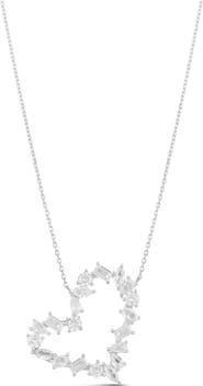 SHYMI Mixed Cubic Zirconia Open Heart Pendant Necklace