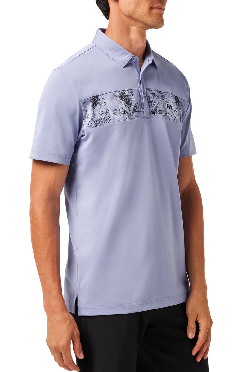 TravisMathew Good Good Chest Stripe Polo, Alternate, color, Heather Violet Storm