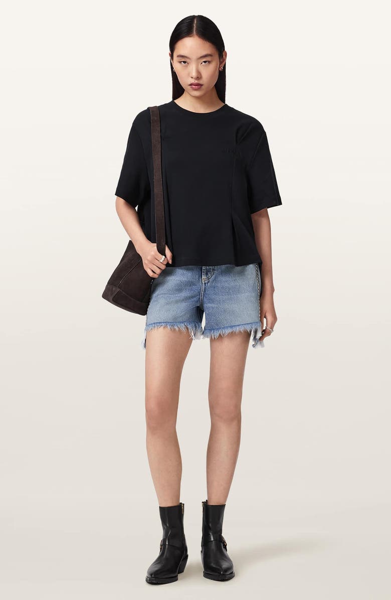 AllSaints Sofia Lisa Boxy Cotton Graphic T-Shirt, Alternate, color, Black