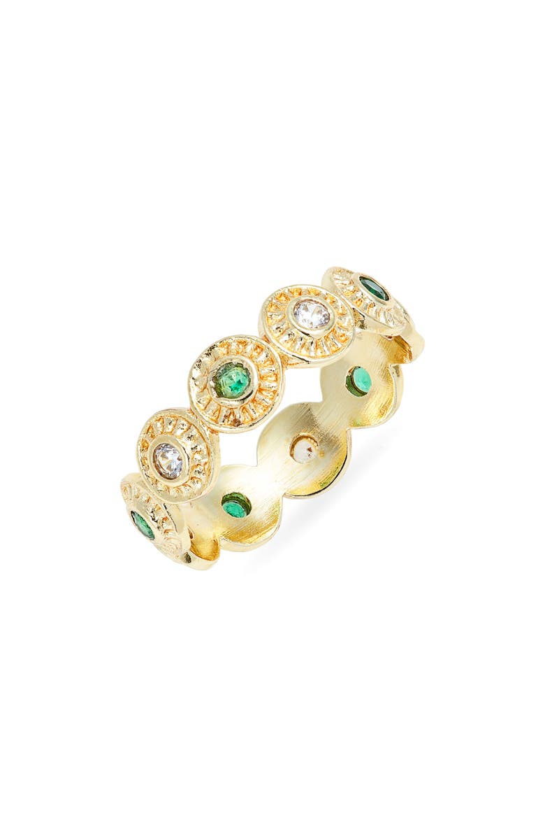 Kiara by Ki-ele Helene 2-Stone Ring, Main, color, Gold/Emerald