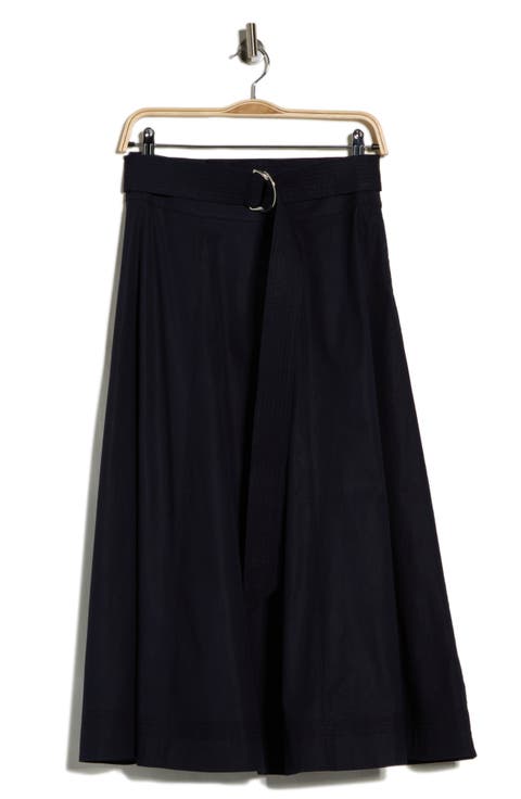 Facia Belted Poplin A-Line Skirt