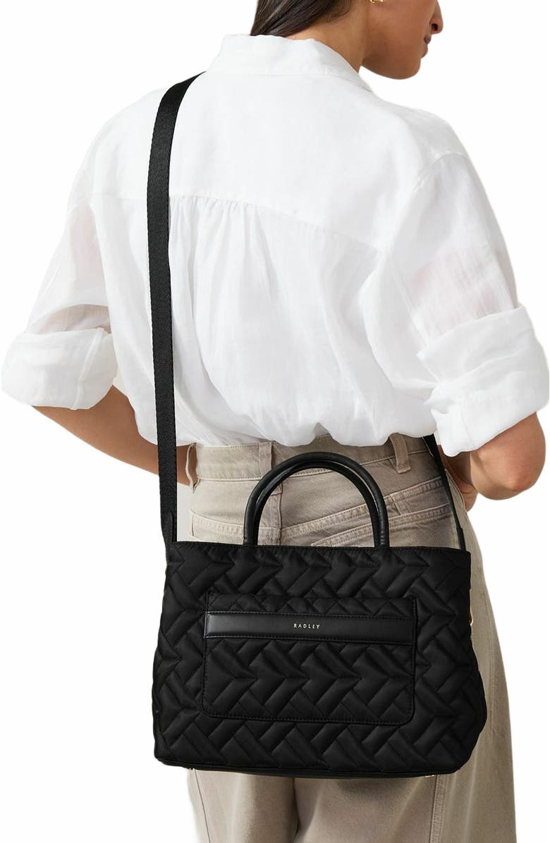 Radley Holland Park - Quilt Medium Ziptop Satchel Bag, Alternate, color, Black