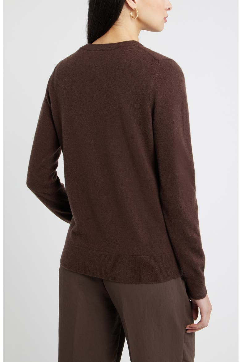 Crewneck Cashmere Sweater, Alternate, color, BROWN MOLE