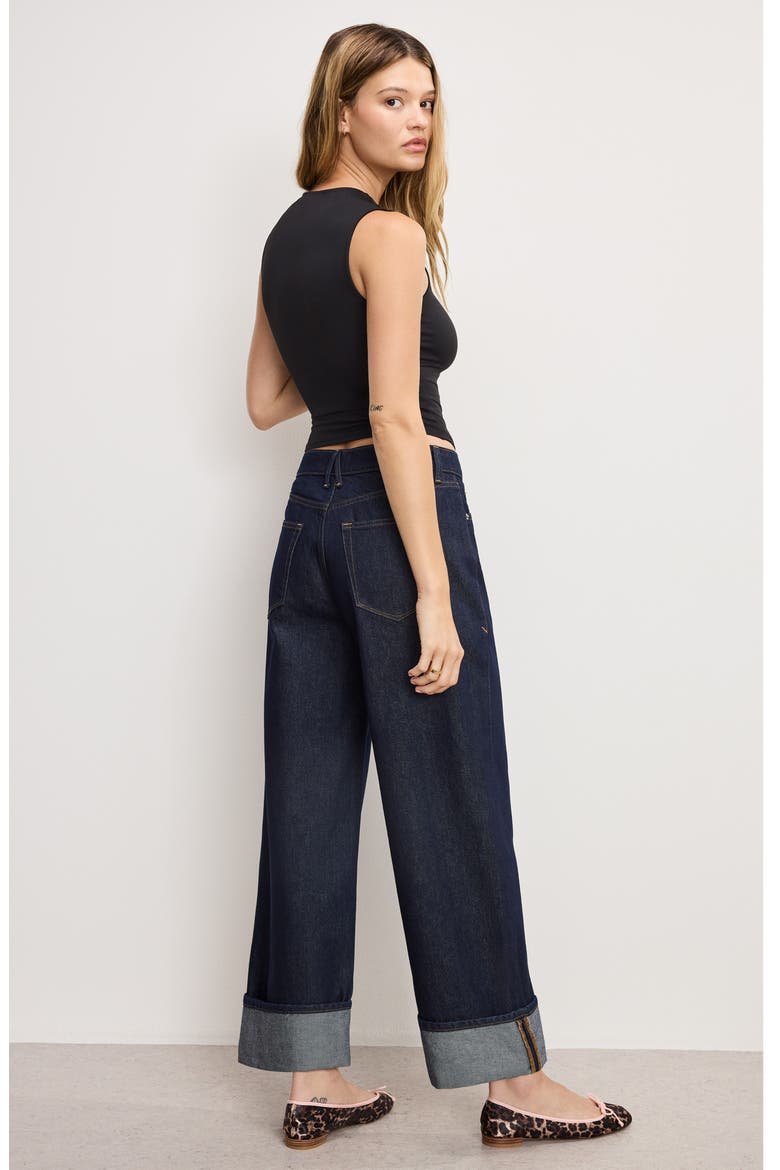 High Waist Cuffed Baggy Wide Leg Jeans, Alternate, color, INDIGO1006