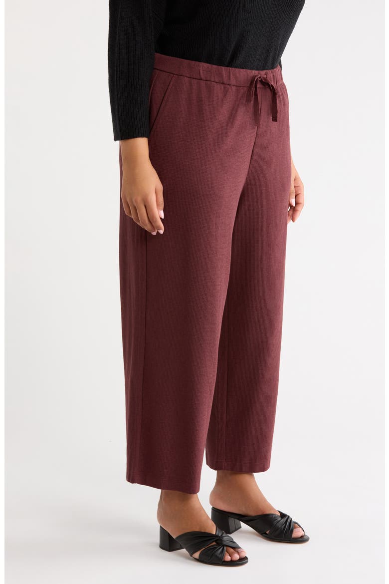 Ankle Wide Leg Drawstring Pants, Alternate, color, OXBLOOD