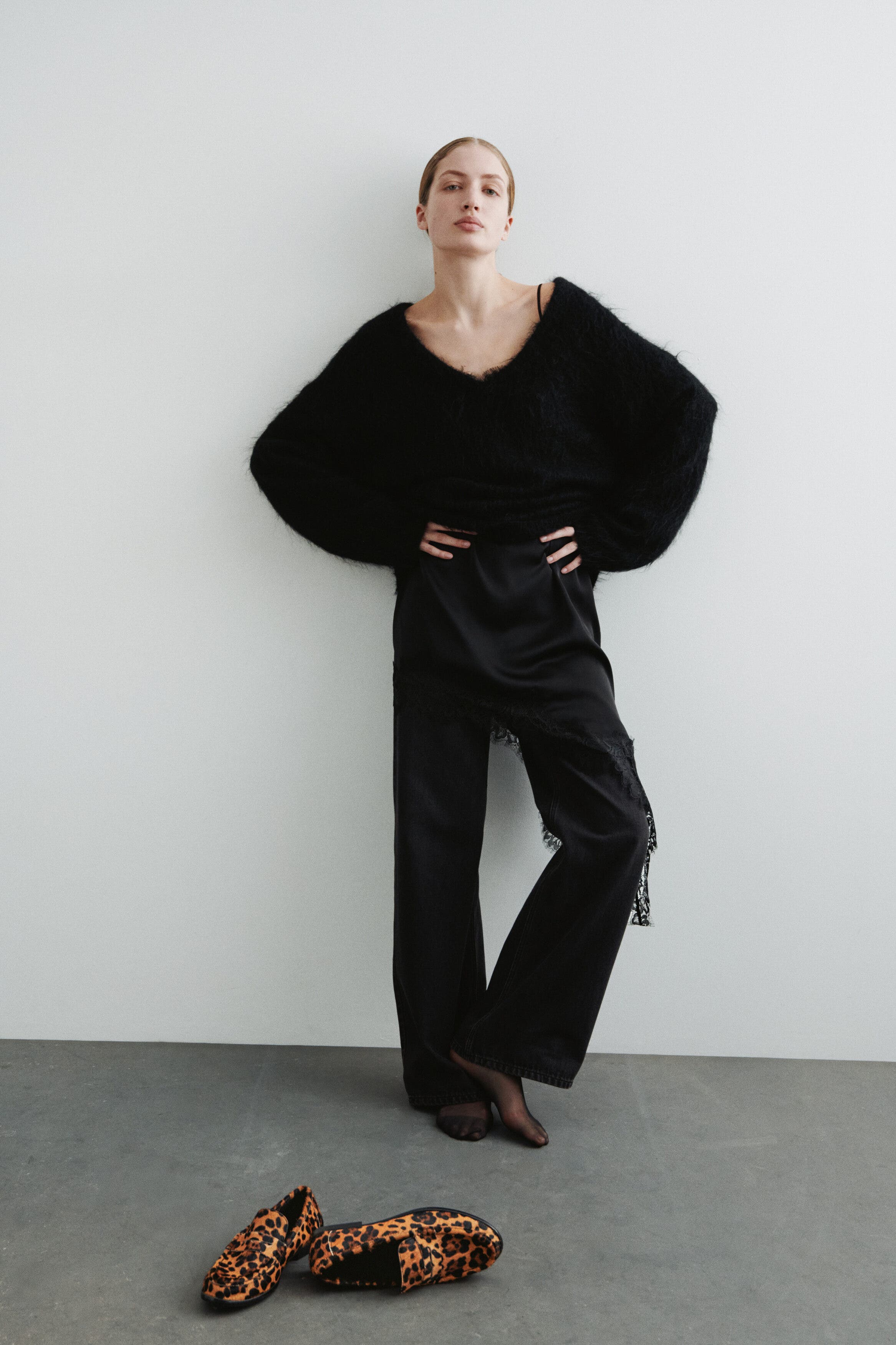 H&M Loafers, Alternate, color, Beige/Faux Leopard