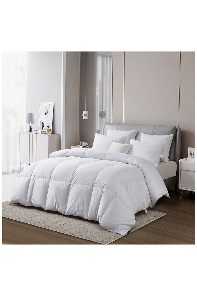 Serta Sateen Cotton Comforter, Main, color, WHITE
