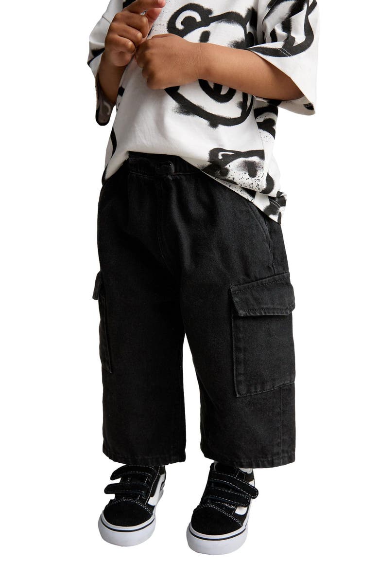NEXT Kids' Baggy Denim Cargo Pants, Alternate, color, Black