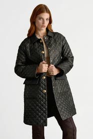 FURNIQ UK Holland Quilted Leather Coat