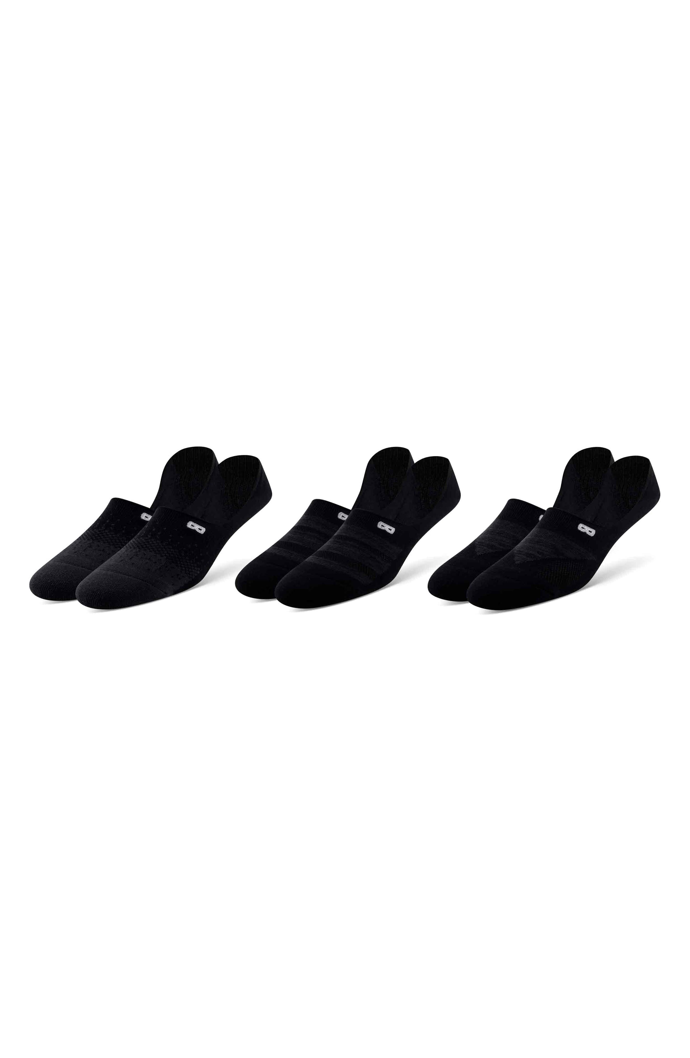 3-Pack Cushion No-Show Socks