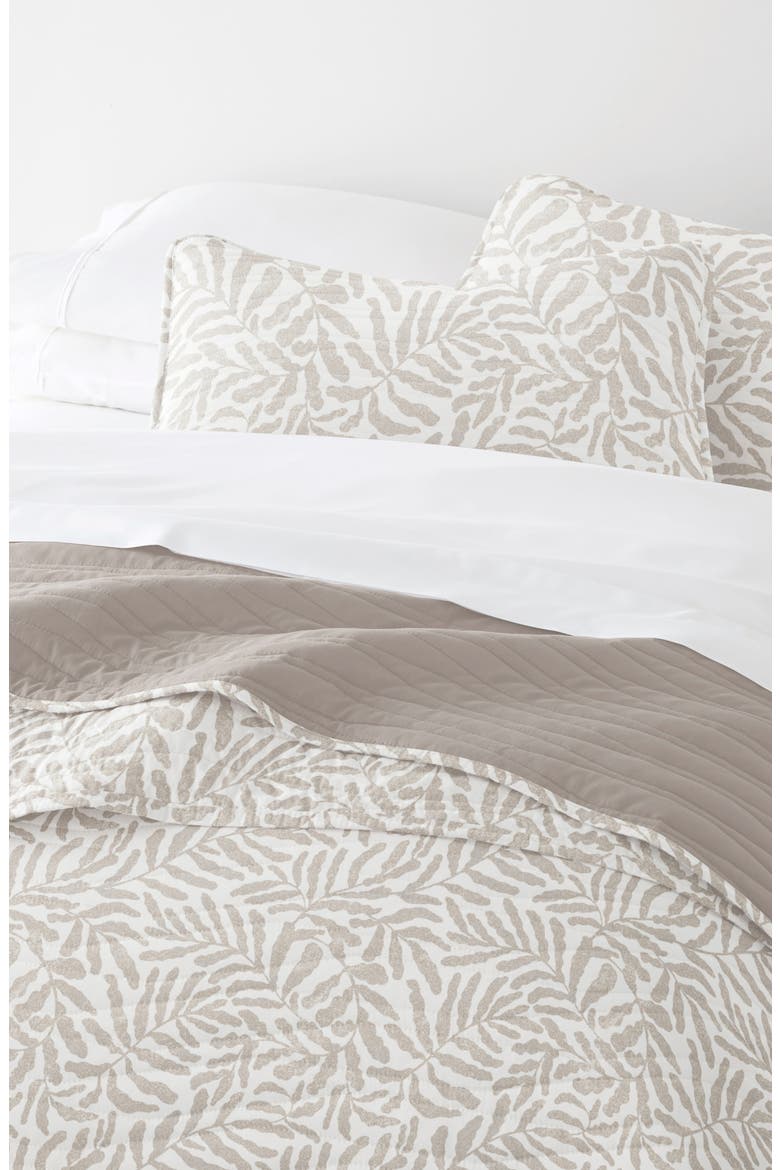 Pattern Reversible Quilt & Sham Set, Alternate, color, TAUPE