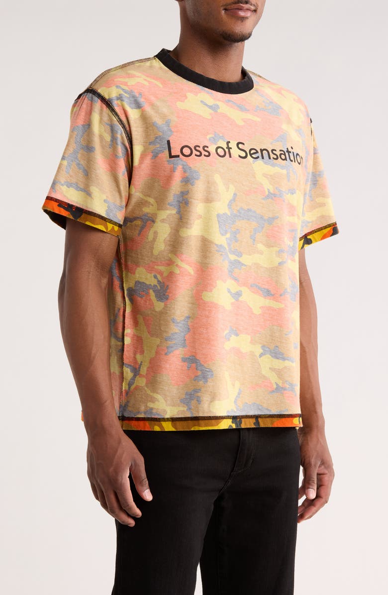 PLEASURES Sensation Camo T-Shirt, Alternate, color, Orange