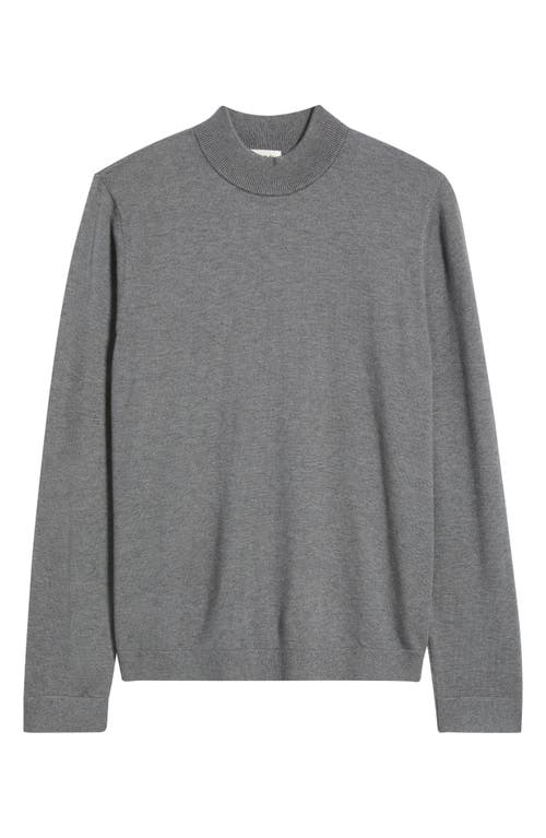Open Edit Solid Mock Neck Sweater In Gray