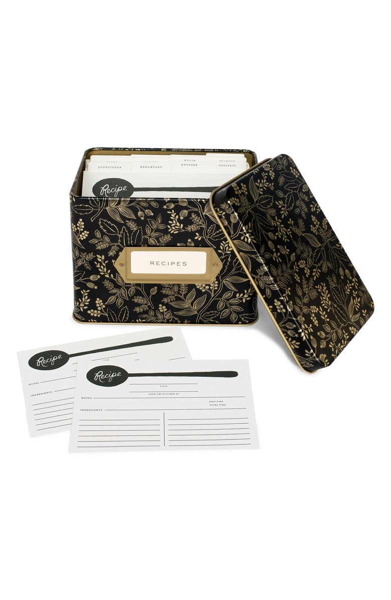 Rifle Paper Co. Queen Anne Tin Recipe Box, Alternate, color, 