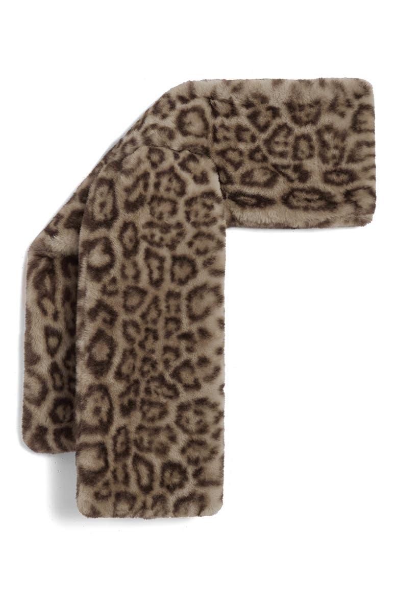 Kai Leopard Print Pluche™ Faux Fur Pull-Through Scarf, Alternate, color, LIGHT LEOPARD