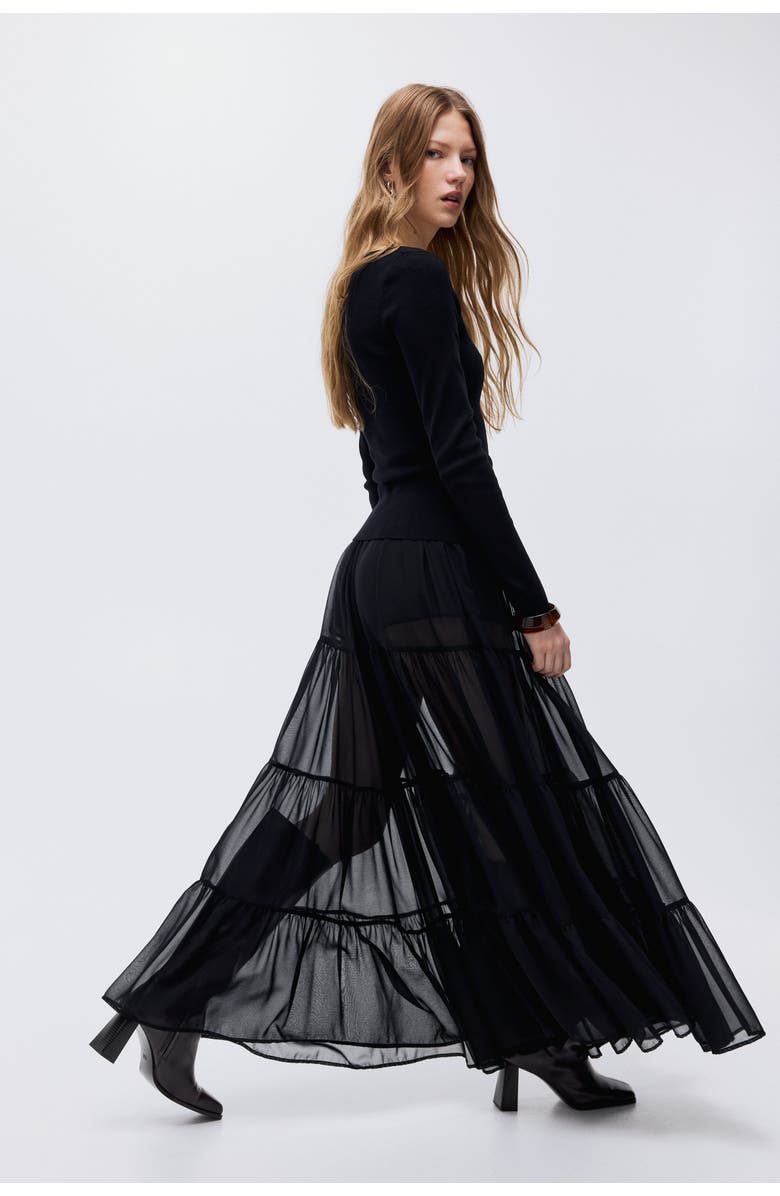 H&M Square-neck Top, Alternate, color, Black