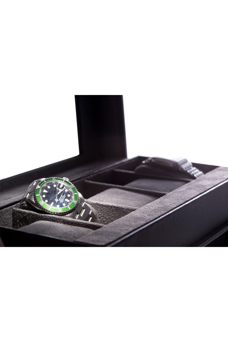 Black Automated Leather Watch Winder, Alternate, color, no color
