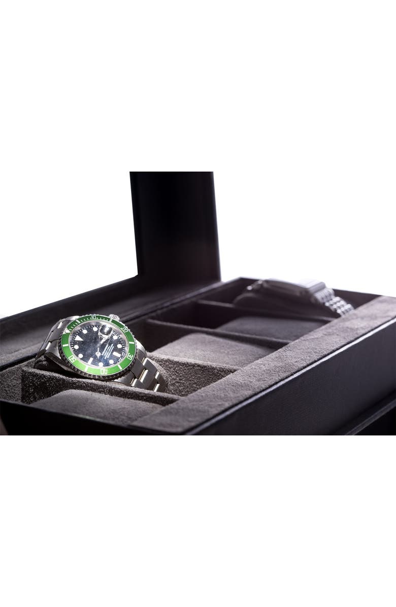 Bey-Berk Black Automated Leather Watch Winder, Alternate, color, NO COLOR