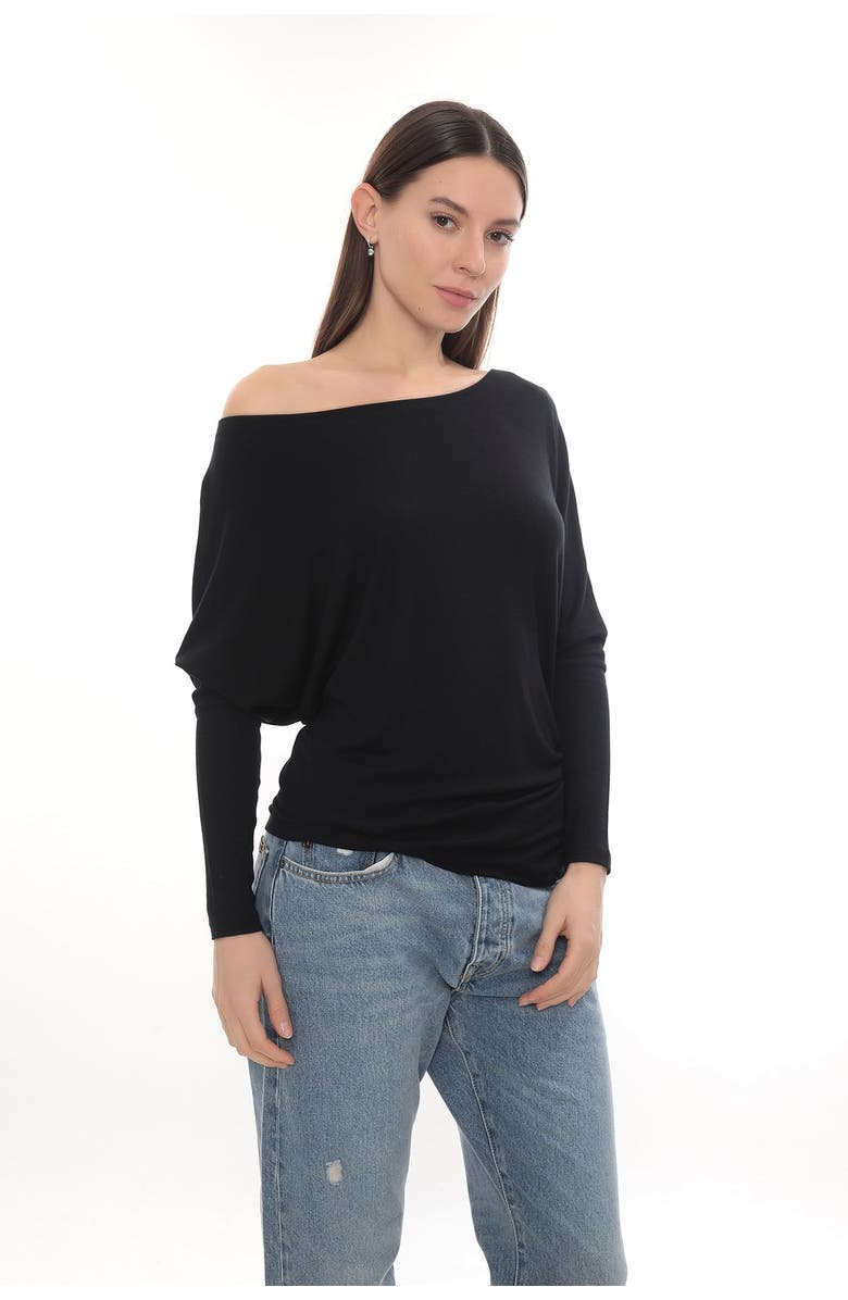 Monlicia Luna Long Sleeve Stretch Fall Top, Main, color, Black