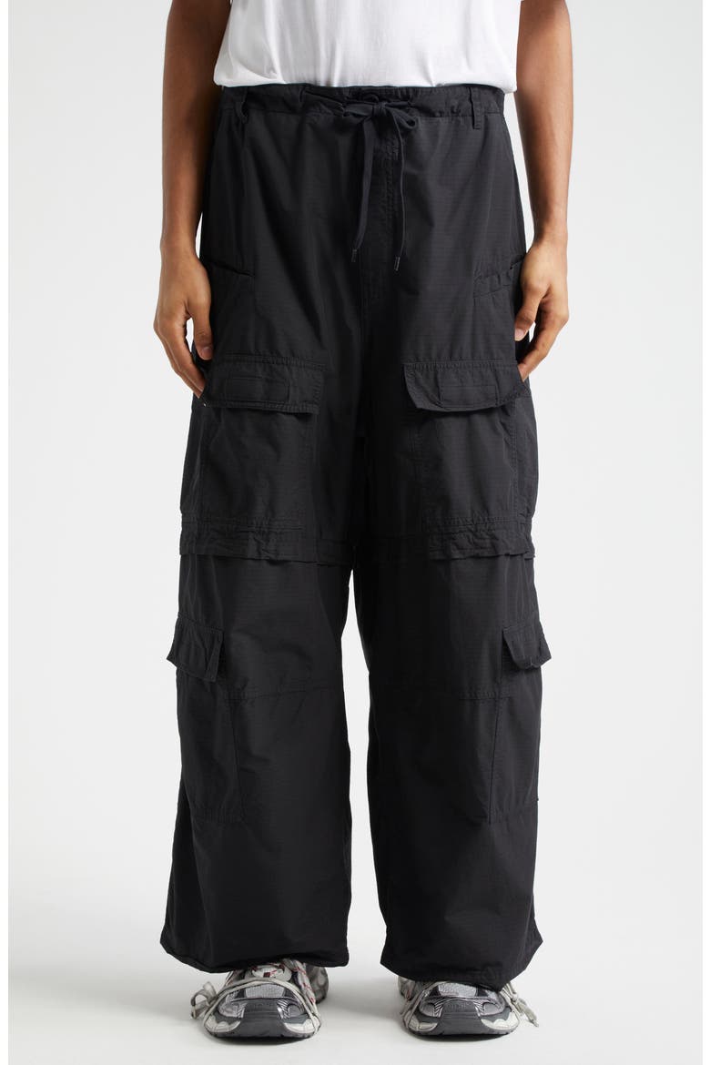 Balenciaga Oversize Cotton Ripstop Convertible Cargo Pants (Men