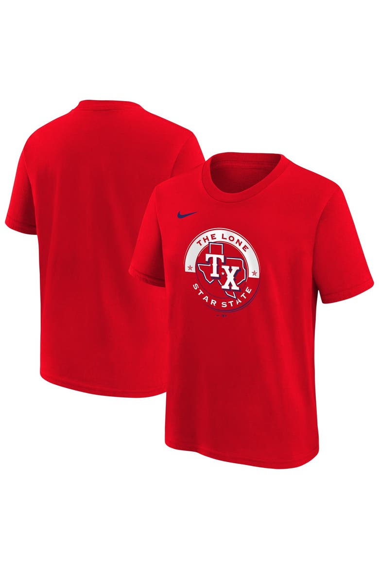 Youth Nike  Red Texas Rangers Hometown Collection T-Shirt, Main, color, Red