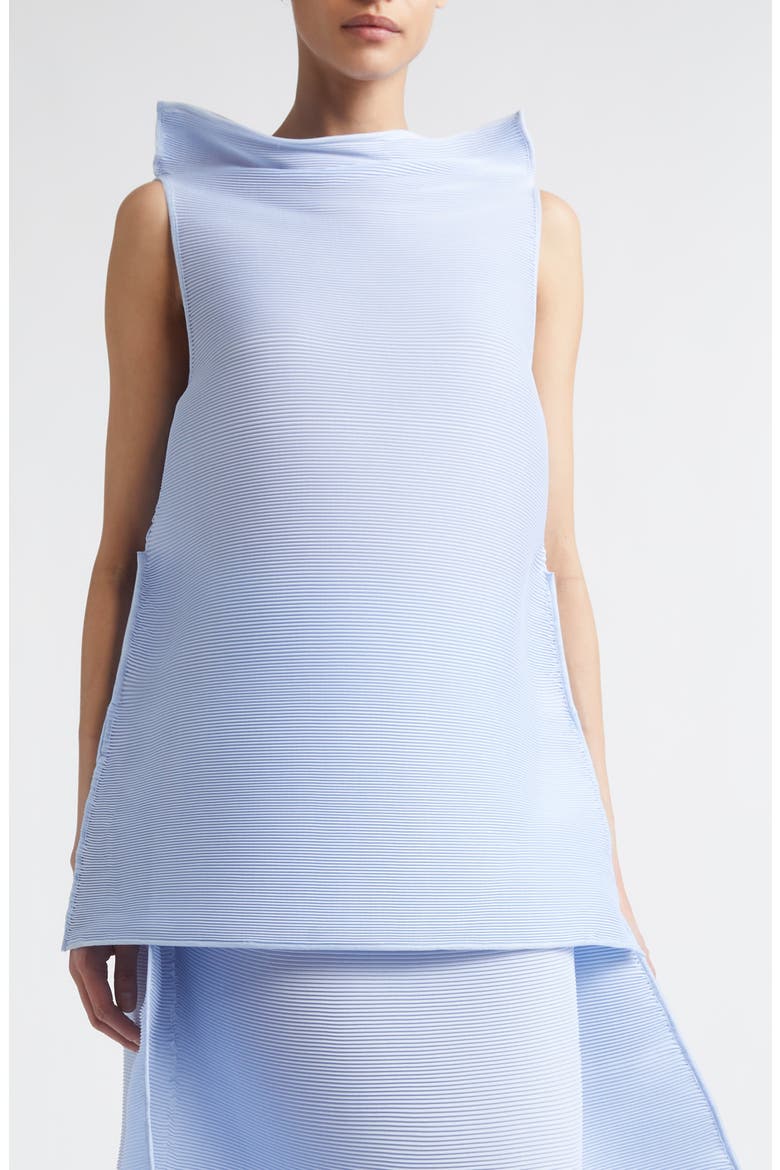 Sleeveless Ripple Plissé Top, Main, color, SOFT BLUE