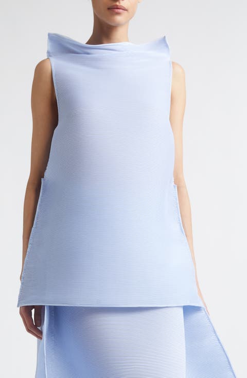 Sleeveless Ripple Plissé Top