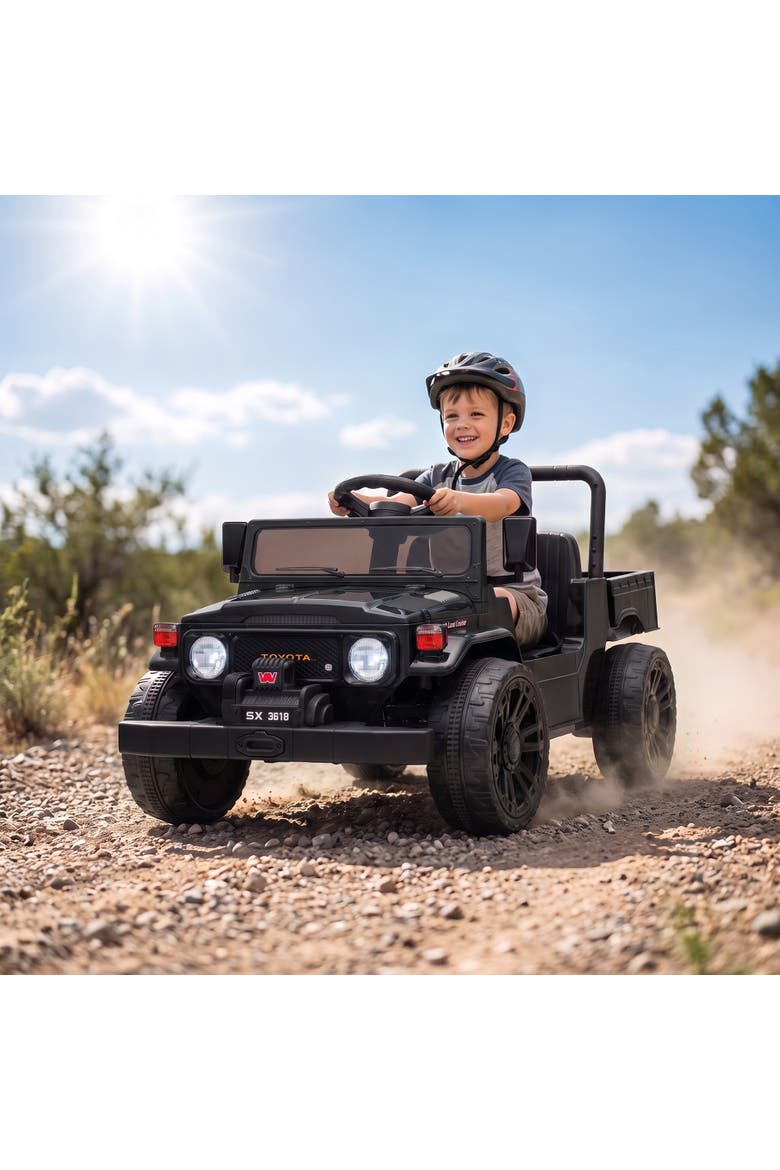 Licensed Toyota Pickup Ride on Truck, 24V Kids Electric Car with Dual Motors, Up to 3.7MPH, Parent Remote Control, Alternate, color, Black