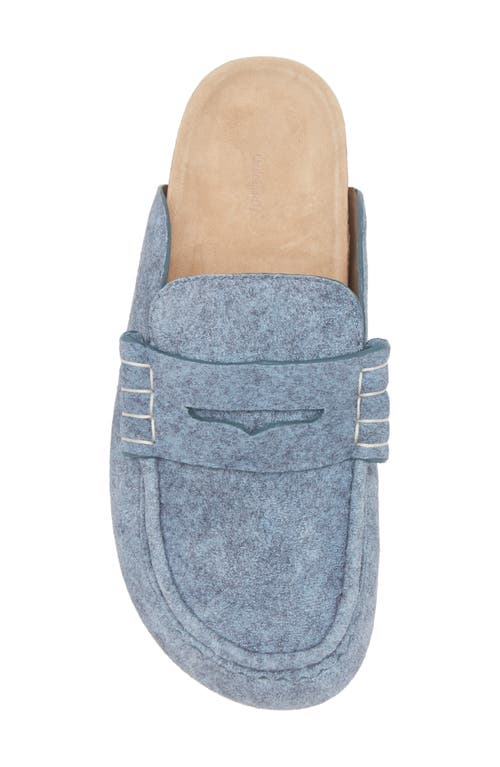 Jw Anderson Suede Stitch Loafer Mules In Blue