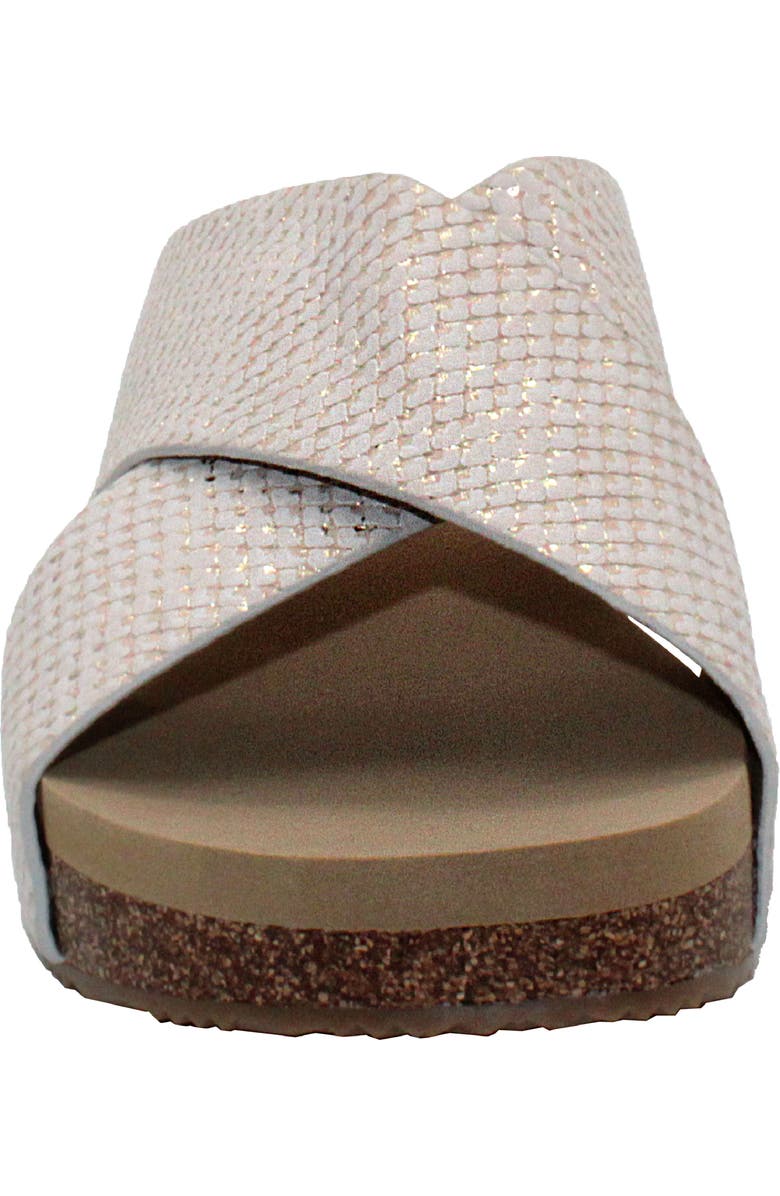 Volatile Ablette Wedge Slide Sandal, Alternate, color, Champagne Snake