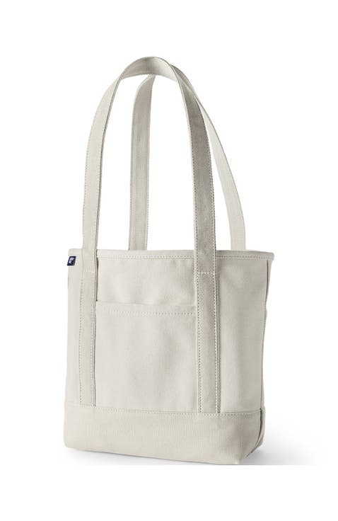Open Top Long Handle Canvas Tote Bag