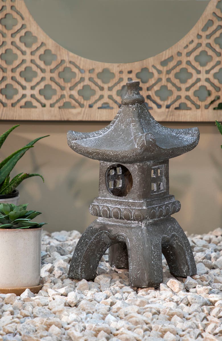 SAGEBROOK HOME SAGEBROOK Gray Polyresin 16" Temple Lighthouse Decor, Alternate, color, 