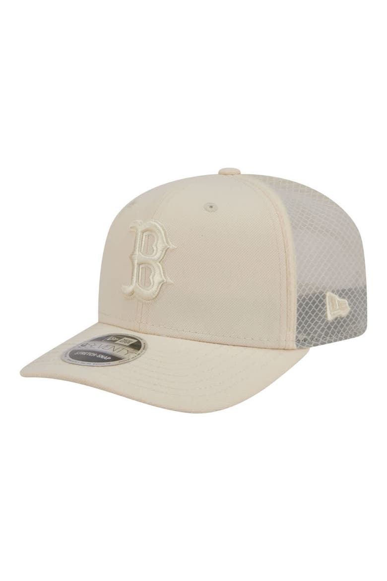 Men's New Era Light Beige Boston Red Sox Color Pack COOLERA 9SEVENTY Trucker Adjustable Hat, Main, color, Light Beige