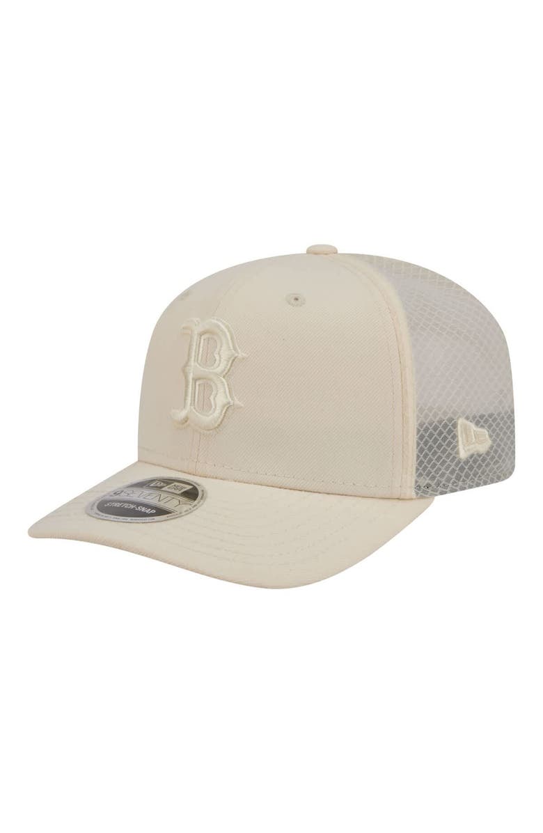 New Era Men's New Era Light Beige Boston Red Sox Color Pack COOLERA 9SEVENTY Trucker Adjustable Hat, Main, color, Light Beige