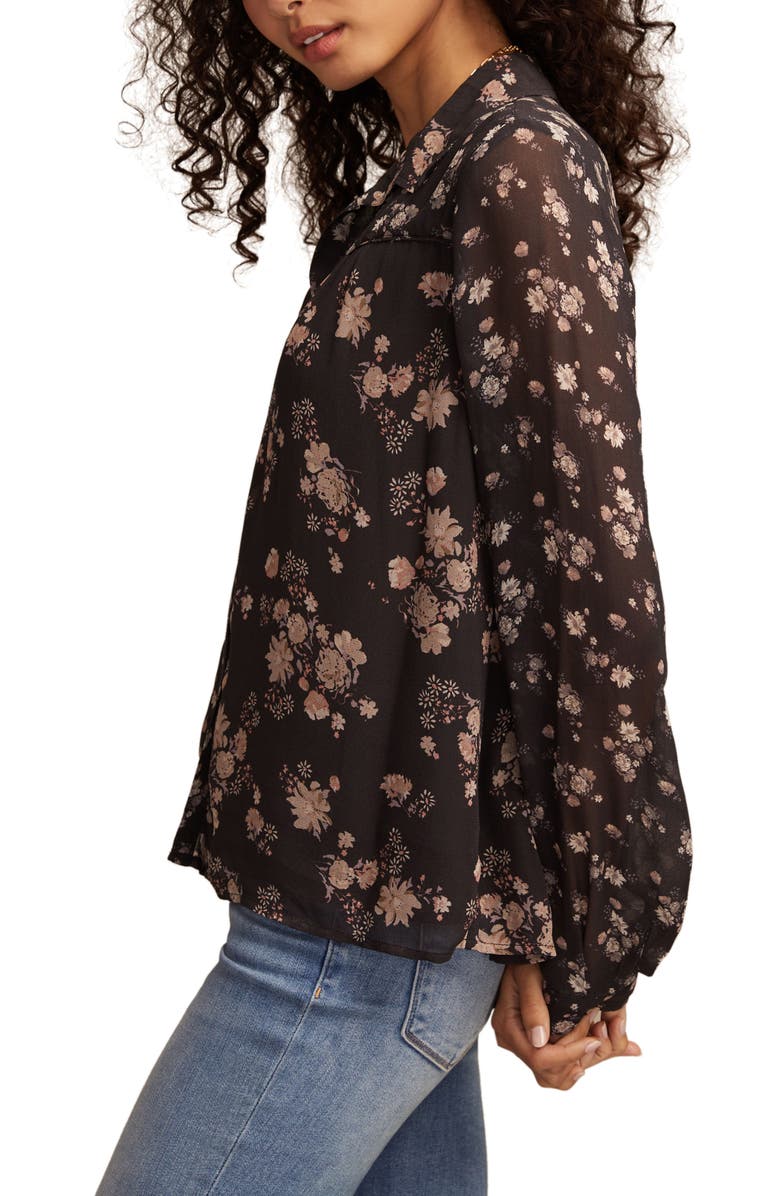 Lucky Brand Floral Button-Up Shirt, Alternate, color, Black Multi Combo