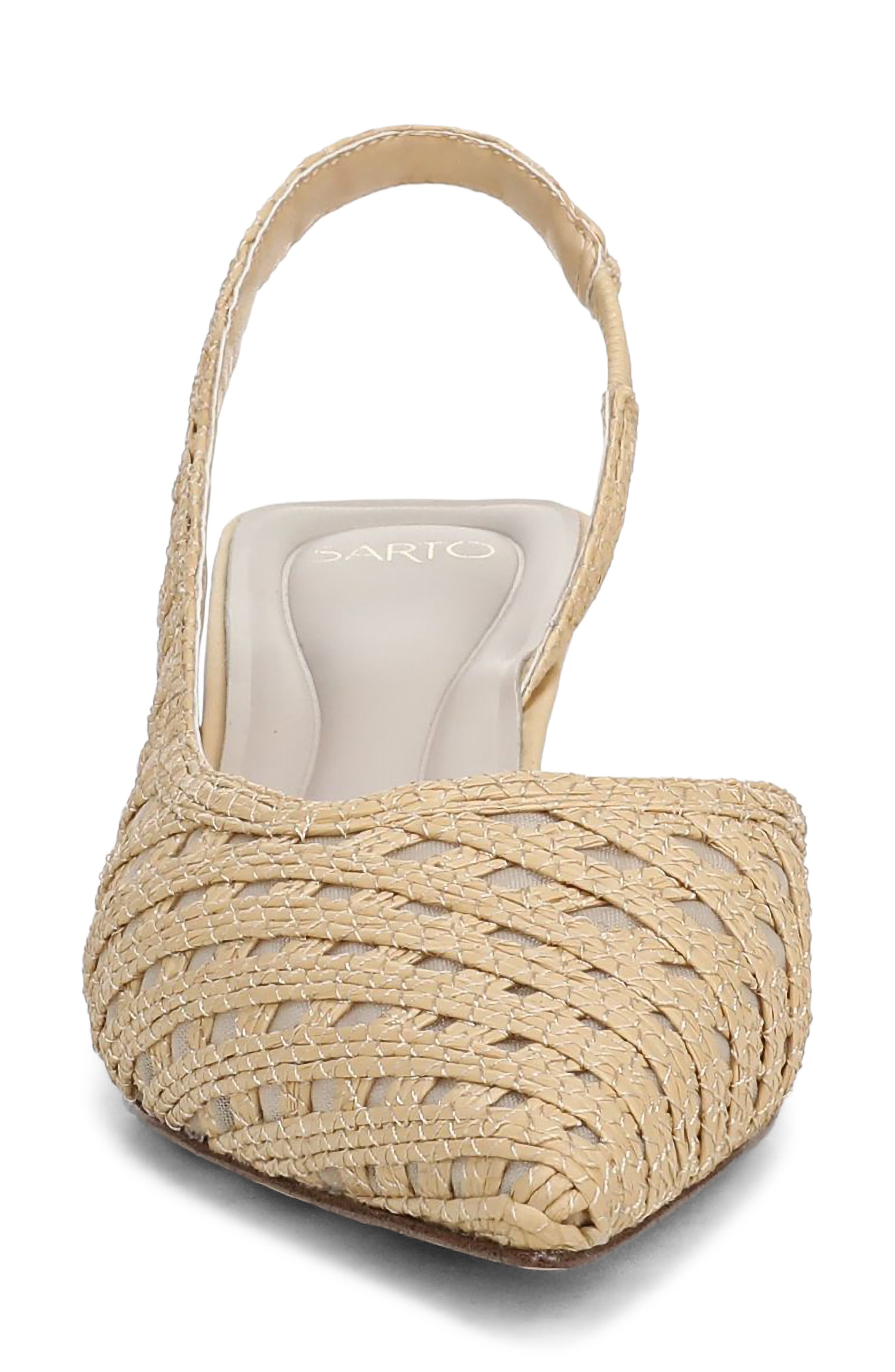 Franco Sarto Devin Slingback Half d'Orsay Kitten Heel Pump, Alternate, color, Natural