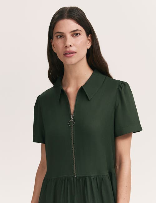 Finery London Orion Zip Front Midi Shirt Dress In Brown