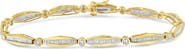 Haus of Brilliance 14K Gold 1-1/2 Cttw Diamond Bezel and Tapered Link Bracelet