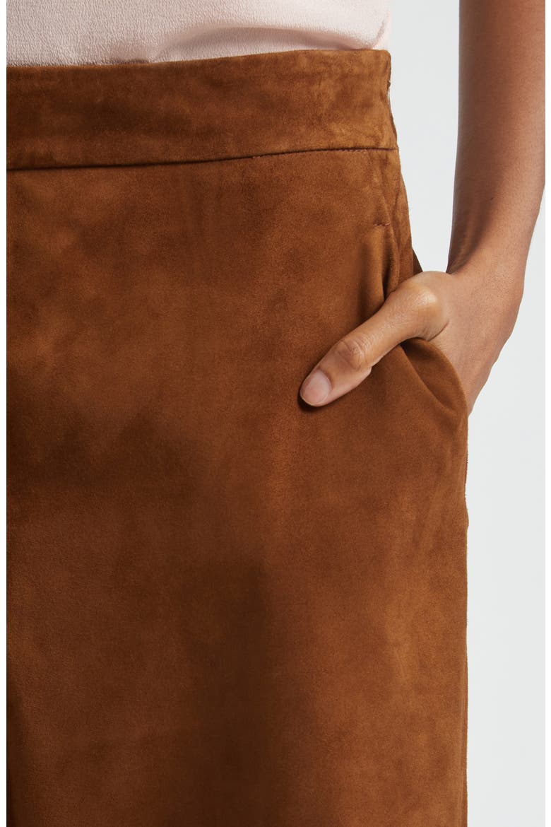 Suede Wide Leg Pants, Alternate, color, TOFFEE