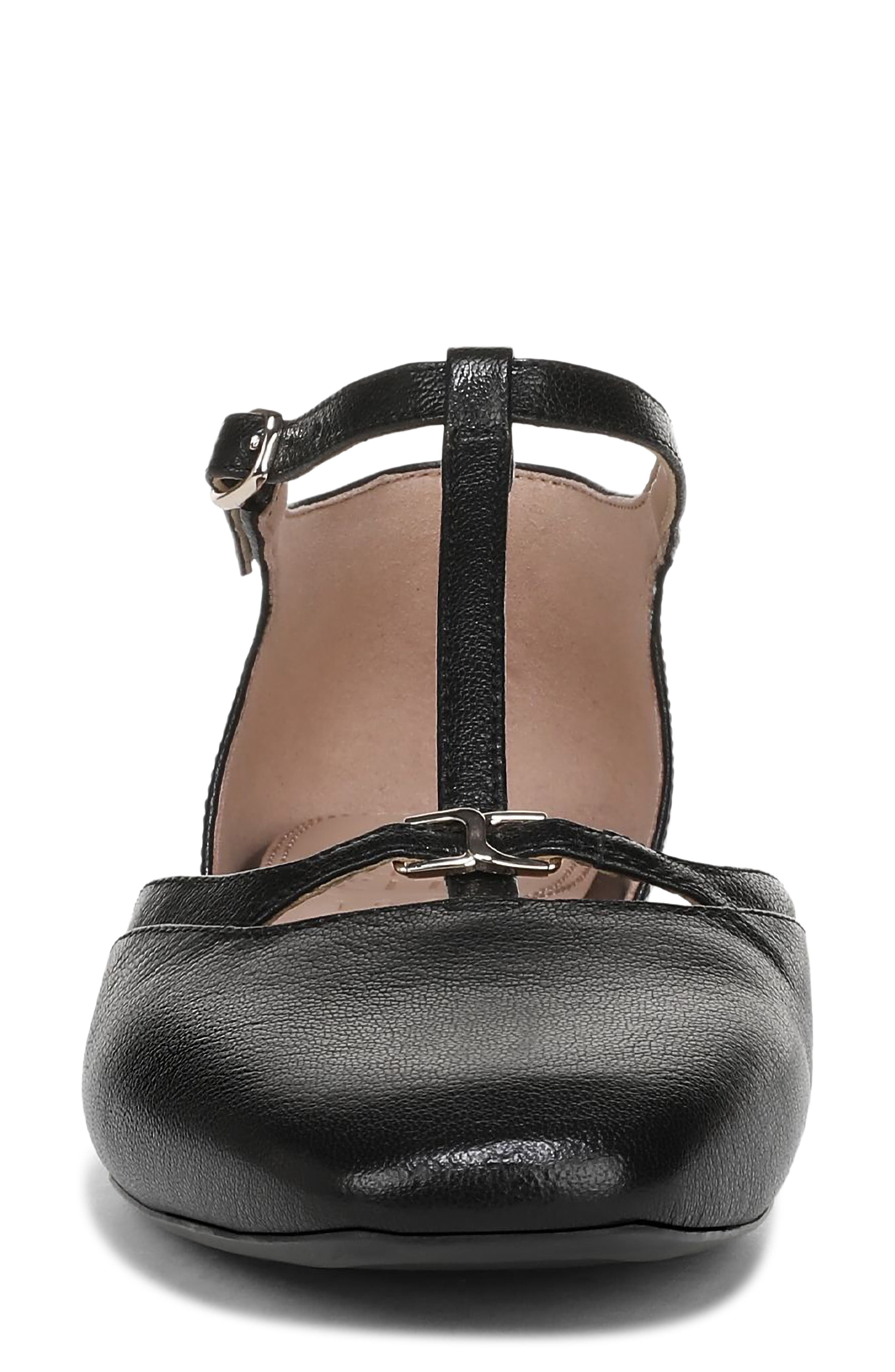 Naturalizer Caresse T-Strap Flat, Alternate, color, Black Leather