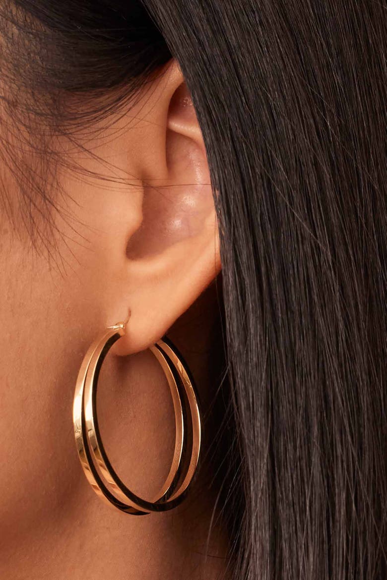 14K Yellow Gold Hudson Large Hoops, Alternate, color, Yellow Gold