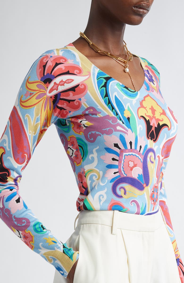 Etro Paisley Print Sweater, Alternate, color, Stampa F.do Bianco