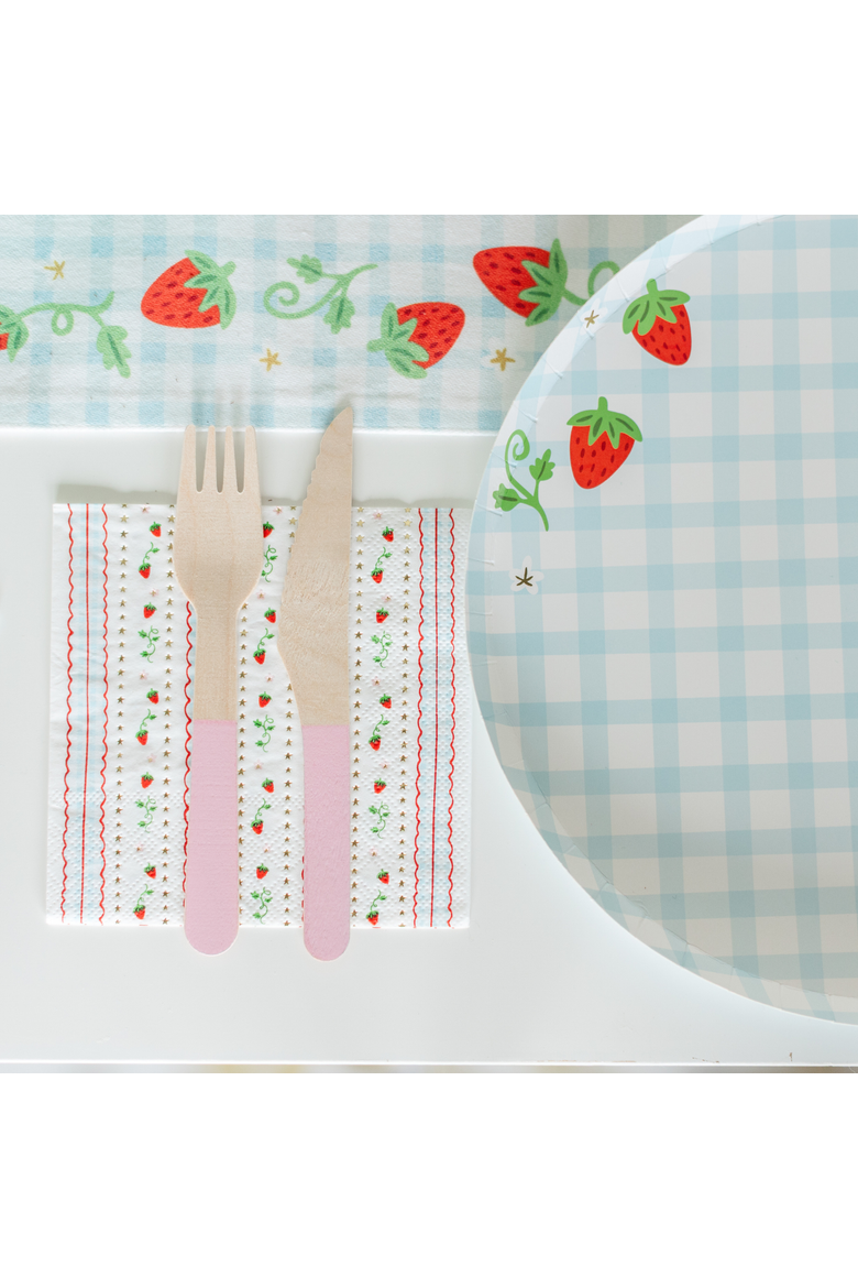 Strawberry Picnic Gingham Print Petite Napkins, Alternate, color, Assorted Pre-Pack