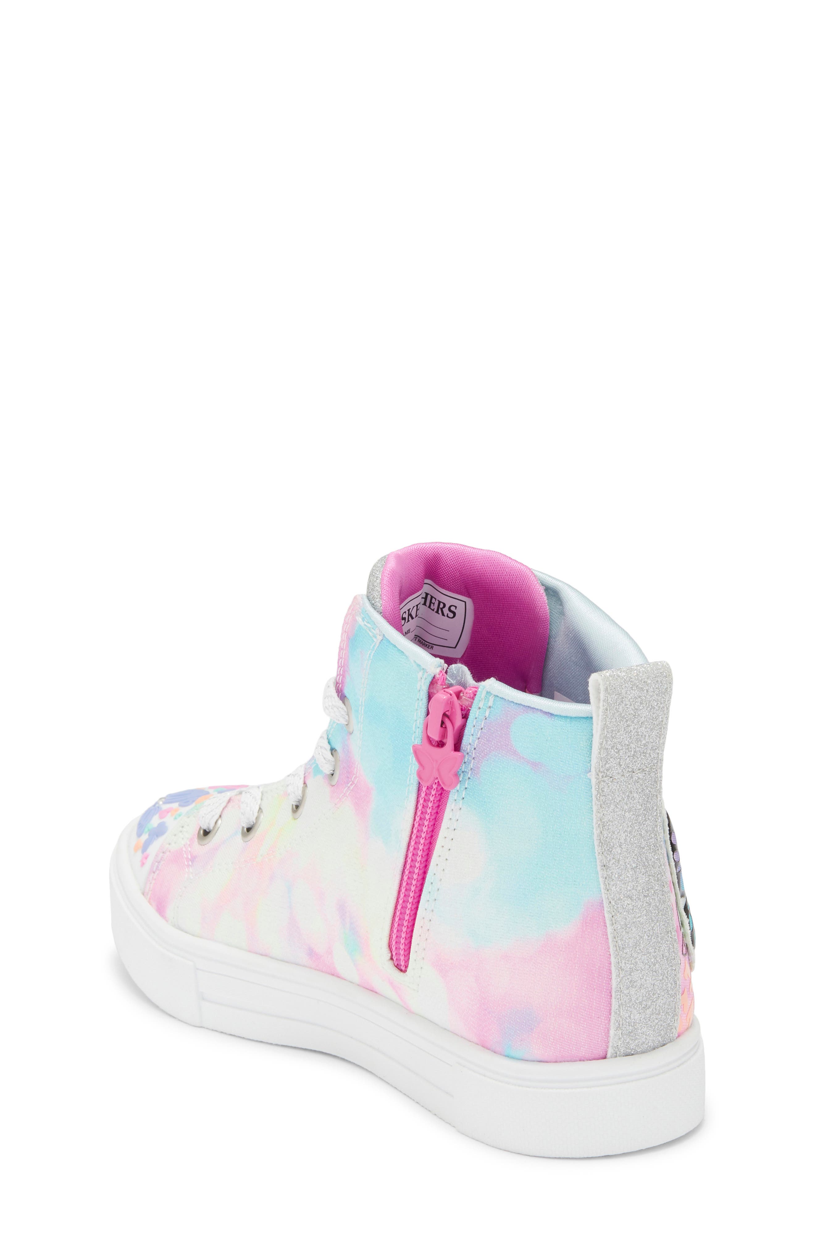 SKECHERS Kids' Twinkle Sparks Light-Up Sneaker, Alternate, color, Blue/ Pink Multi