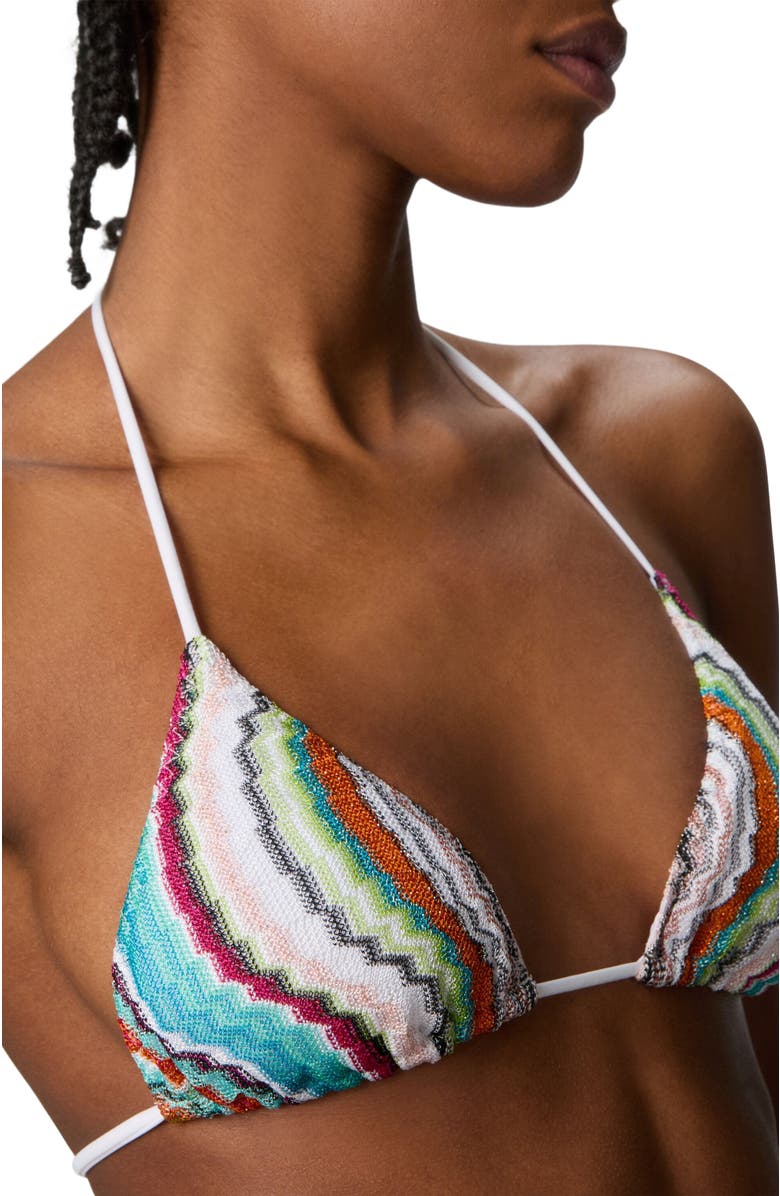 Missoni Triangle Bikini With Lamé Wave Motif, Alternate, color, Multicoloured