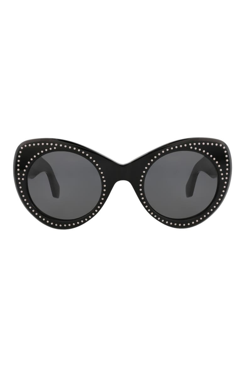51mm Novelty Cat Eye Sunglasses, Main, color, BLACK BLACK GREY